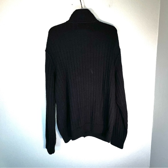 Orvis Cardigan Sweater Mens Sz L Navy Collar Button Front - Picture 6 of 6